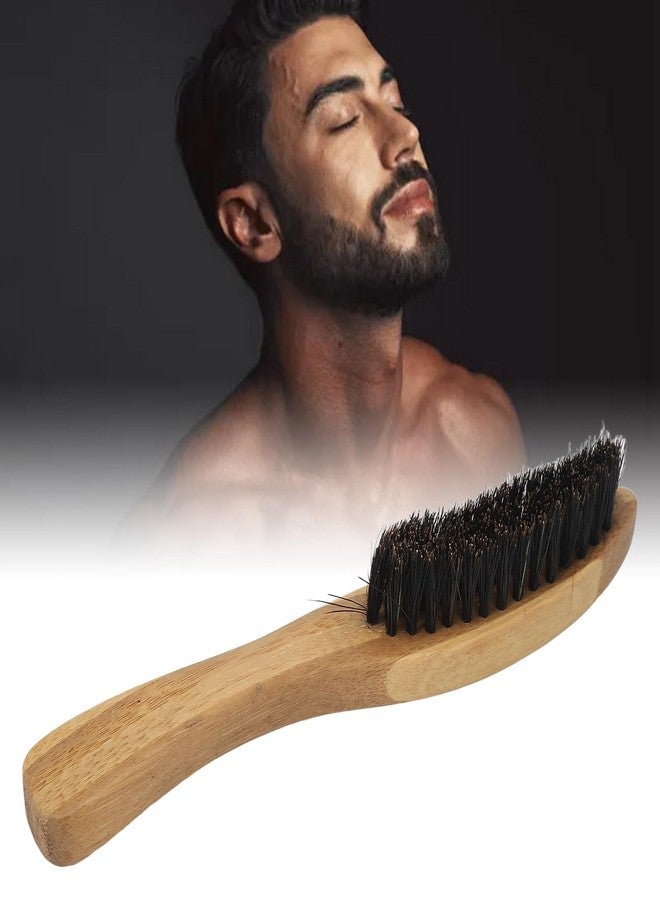 Luatoxry Beard Brush for Men, Bamboo Wood Mustache Brush with Imitation Brushes, Protable Beard Brushes, Strong Toughness Beard Grooming Brush for Mustache Straightening, 6.6in - Image 2